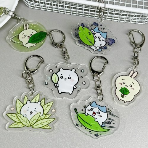 Brelok Chiikawa Liść Yuzu, urocza zawieszka do plecaka i torby, kawaii ozdoba, mały prezent