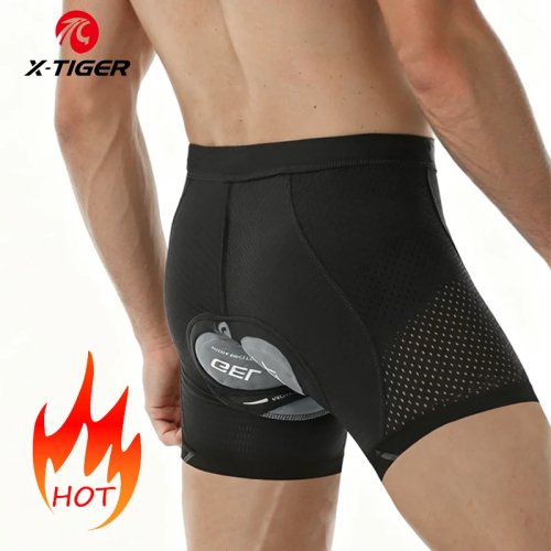 X-TIGER Men's Cycling Underwear with 5D Gel Cushion - MTB & Road Bike Shorts