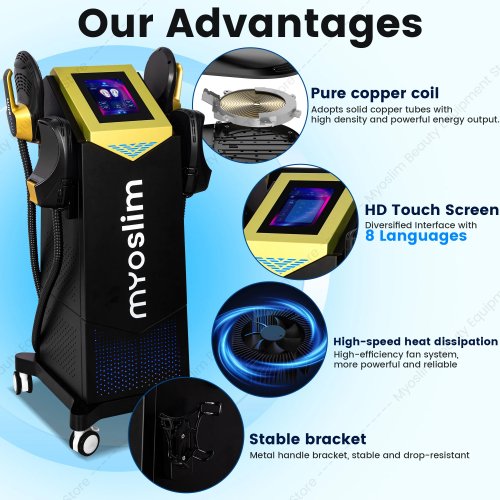 جهاز MYOSILM 7500W للتنحيف وبناء العضلات بالتحفيز الكهربائي – معدات نوفا الكهرومغناطيسية لبناء العضلات وحرق الدهون