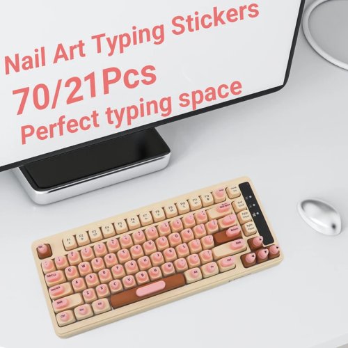 Teclas adhesivas elevadas para uñas largas – Cúpulas de silicona para teclado (21/70 uds)