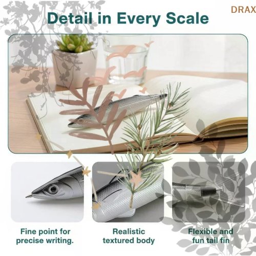 Stylo à bille 0,5 mm gel stylo créatif avec poisson océan mignon – Fournitures scolaires et bureau, cadeau kawaii