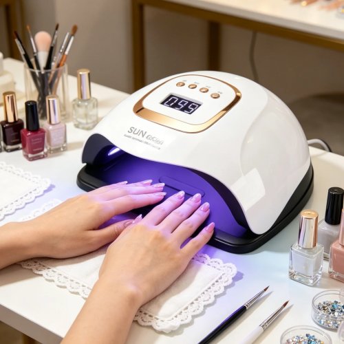 Lampu Kuku LED 81, Sensor Otomatis, 4 Pengaturan Timer, Cepat Kering untuk Manikur & Pedikur Gel