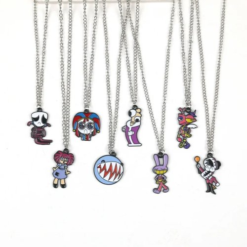 Amazing Digital Circus Anime Pendant Necklace - Pomni, Jax, Kinger Collectible Alloy Charm