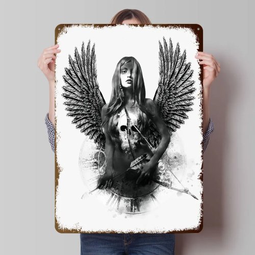 Digitale kunst door RIZA PEKER - Gepersonaliseerde retro vintage metalen bord muurkunst voor moderne luxe huisdecoratie