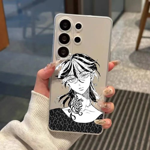 Kazutora Tokyo Revengers Phone Case, Transparent Silicone Soft Cover for Samsung Galaxy S25 S24 S23 S22 S21 S20 S30 Ultra Plus FE