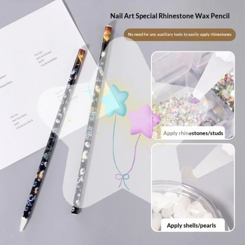 Stylo à pointes avec cire pour Nail Art – Outil de pose de strass sans contact pour débutants et professionnels