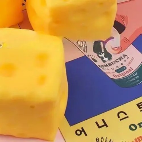 Juguete squishy con forma de queso – Suave y elástico, alivio del estrés para niños y adultos