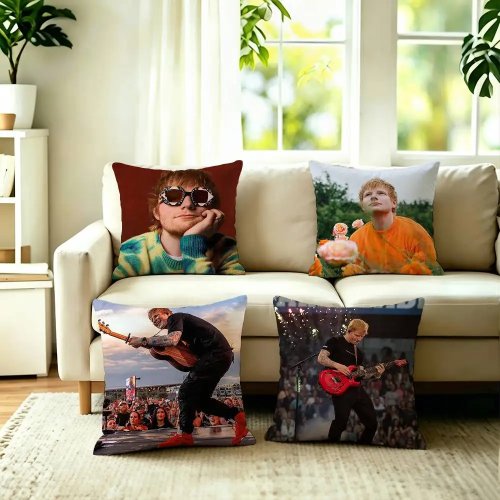 Funda de almohada Ed Sheeran, impresa a doble cara, cuadrada, para dormitorio y sofá