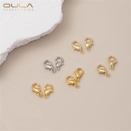 1 pièce Fermoir mousqueton Or clair 14K 18K Or véritable pour bracelet collier DIY accessoire de bijouterie