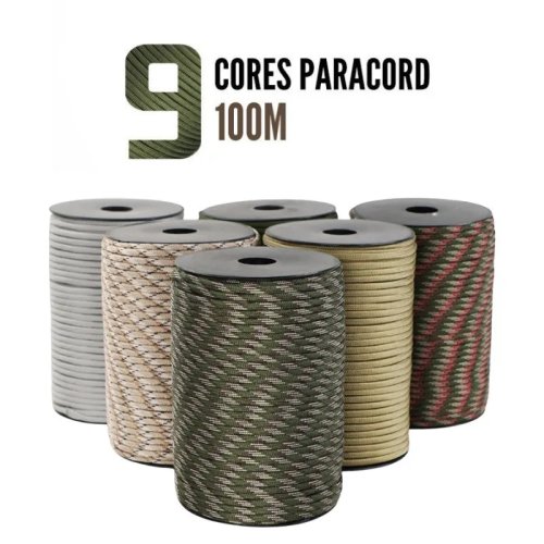 Tali Paracord 550 4mm 9-Core 100M/50M Militer Grade Tali Survival Outdoor Tenda, Lanyard