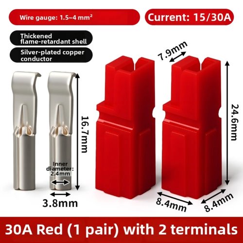 Đầu nối nhanh DC 30A 2 cái cho bộ lưu điện UPS, đầu nối kim loại đáng tin cậy cho điện tử công nghiệp và cá nhân