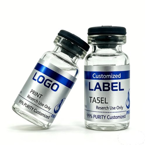 高級スキンケアペプチドボトル用ラベル（5ml/10ml）、耐久性のある自己粘着ステッカー、個別バイアル用ギフトボックス付き