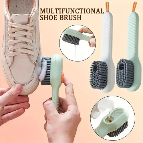 Multi-Surface Shoe Brush - Soft Bristles & Ergonomic Handle for Bathroom, Kitchen & Laundry Cleaning