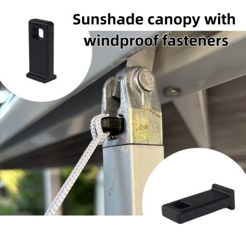 2 Pack Windproof Awning Strap Hooks for Thule Omnistor Sunshade, Fixed Hook Replacement for Motorhome