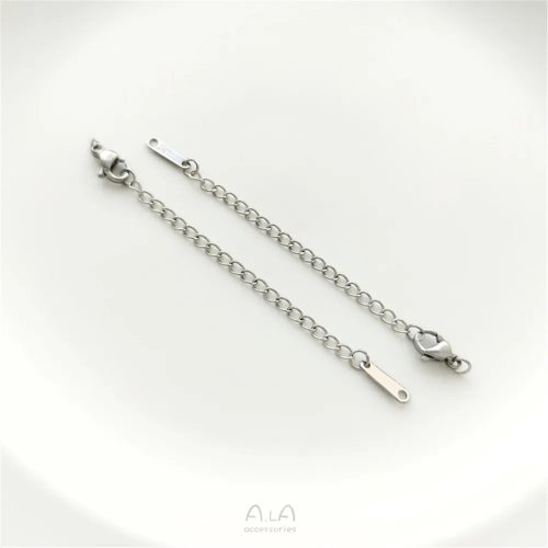 Chaîne d'extension pour collier en acier titane avec fermoir mousqueton, or/platine, accessoire de bijouterie fait main