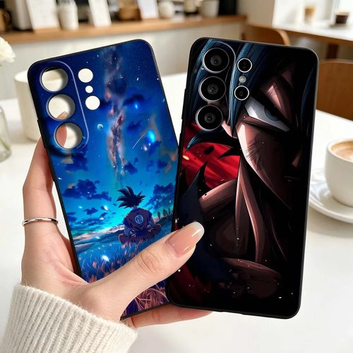 Coque de téléphone Dragon Ball Saiyan Anime pour Samsung Galaxy S26 S25 S24 S23 S22 S21 S20 Pro Edge Ultra Plus FE 5G, Noir