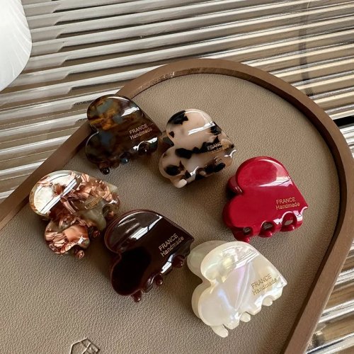 Piccole forcine a forma di cuore in acetato per donne, accessori per capelli