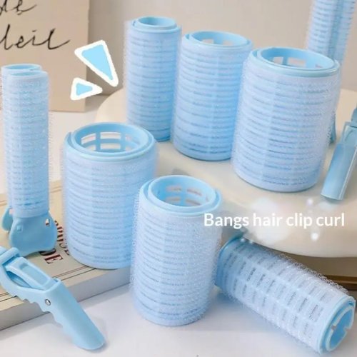 Bộ lô uốn tóc tự dính không nhiệt kèm kẹp tặng, uốn tóc chống trượt, di động cho gia đình và du lịch