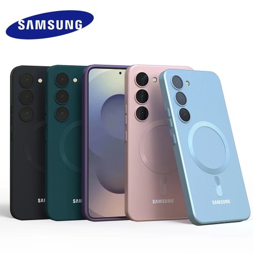 Coque magnétique en silicone liquide antichoc pour Samsung Galaxy S25 FE, S25, S24, S23, S22, S21, S20 FE, S25 Plus, S25 Ultra