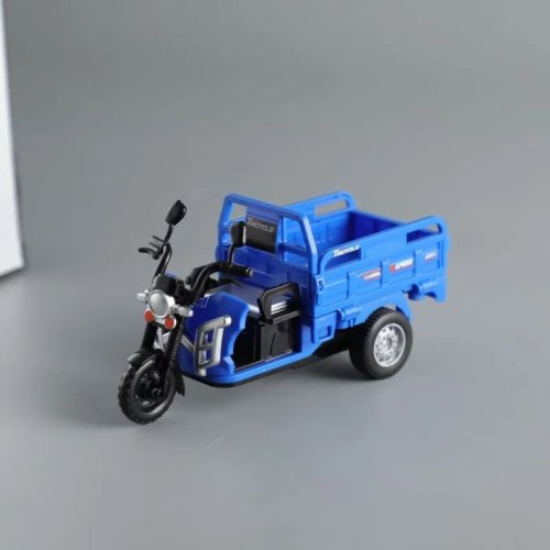 Modelo de camión de carga triciclo de plástico a escala 1:32 con puertas abiertas, vehículo de jalón hacia atrás, para colección, regalo y decoración del hogar