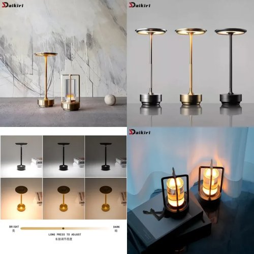 Lampe de table LED avec interrupteur tactile USB, veilleuse sans fil pour table de chevet, restaurant, bar, décoration
