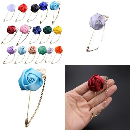 Corsage com rosa artificial para festa de noiva, casamento e noivado