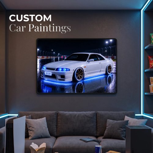 Aanpasbare Auto Lichtkunst met USB-afstandsbediening, RGB-kleurwissel, Wanddecoratie voor Garage, Bar en Kamer