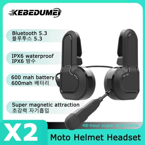 Kebidumei Motorradhelm Bluetooth Headset, Freisprecheinrichtung, Wasserdicht, MP3-Lautsprecher