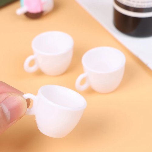 3 Pezzi Tazze da Caffè in Miniatura per Casa delle Bambole, Scala 1:6, Accessori da Cucina per Decorazione, Giocattolo Creativo Regalo