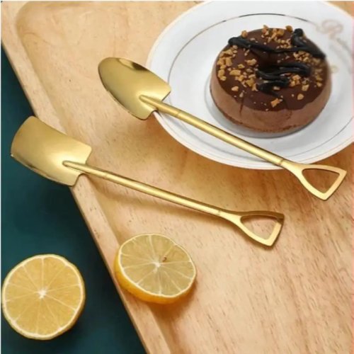 Stainless Steel Shovel Spoon, Creative Design, Food-Safe, for Ice Cream, Dessert, Coffee, Home and Daily Use