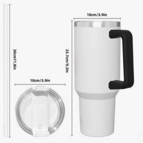 Tazza termica in acciaio inox da 40oz con coperchio e cannuccia, antigoccia, per bevande calde e fredde, design floreale, per caffè, tè, frullati, campeggio, palestra, ufficio, regalo per uomo, lavaggio a mano