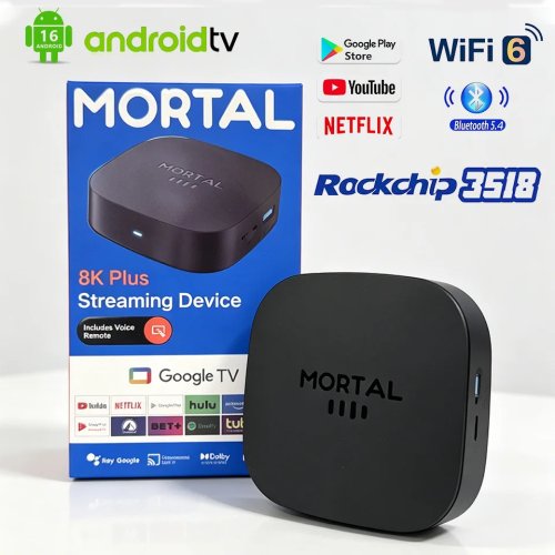 New 2026 Android TV Box T1+ Rockchip RK3518 Android 14 8GB RAM 128GB ROM WiFi 6 BT 5.4 Dual UI 8K Ultra HD Smart Media Player