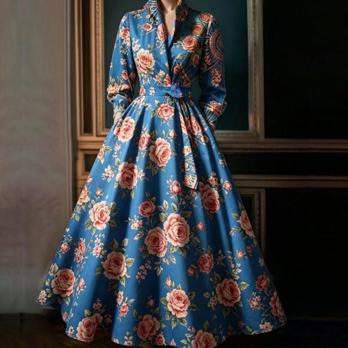 Elegantes ärmelloses A-Linien-Midi-Kleid mit Azteken-Muster für Damen