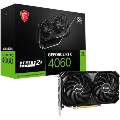 Card màn hình gaming GeForce RTX 4060 Ventus 2X Black 8G OC - 8GB GDDR6X, PCI Express Gen 4, 128-bit, 3x DP 1.4a, HDMI 2.1