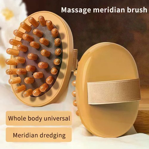 Handheld Wooden Body Massage Brush – Anti-Cellulite Dry Brush for Legs, Belly & Body Shaping