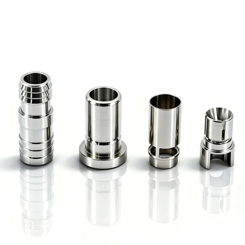 Buje de acero inoxidable torneado CNC personalizado, piezas de conector cilíndrico de precisión