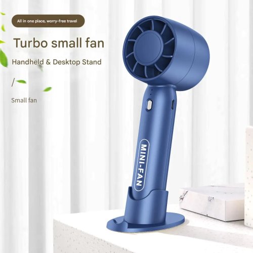 Mini ventoinha portátil USB turbo de mão com suporte de secretária e bateria de longa duração