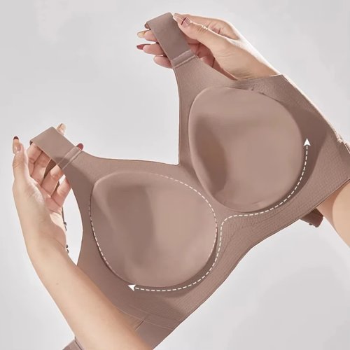 女性用シームレスブラ、薄型、ノンワイヤー、プッシュアップ＆たるみ防止、大きいサイズ（1/2枚）