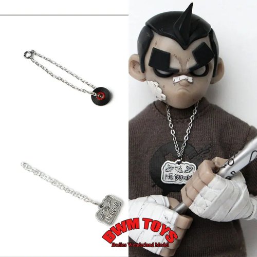 Collar con colgante de placa militar a escala 1/12 para figura de acción de 6 pulgadas