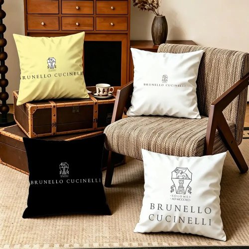 Brunello Cucinelli Kissenbezug Set aus weichem Samt, 4-teilig, 50x50 & 45x45 cm, mit Reißverschluss, für die Wohndeko