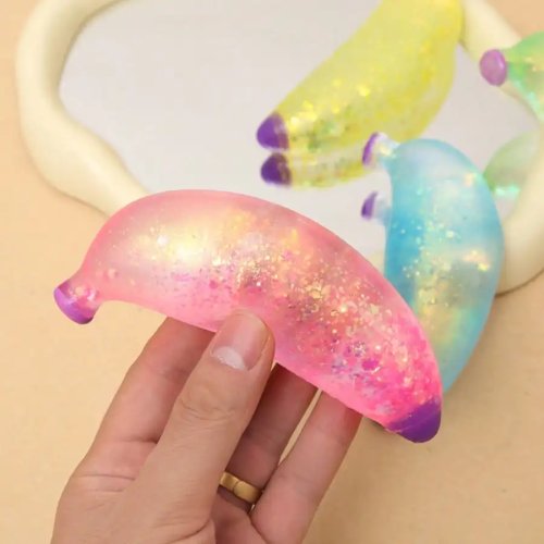 Juguete Squishy de Plátano Realista, set de simulación súper suave, juguete antiestrés, textura suave y pegajosa, perfecto para fiestas, oficina, fidget, bromas, paquete de valor