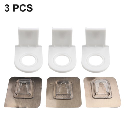 Conjunto de 3 suportes para frascos de champô para casa de banho com ventosa reutilizável para superfícies de vidro, cerâmica, azulejo, espelho, metal e granito