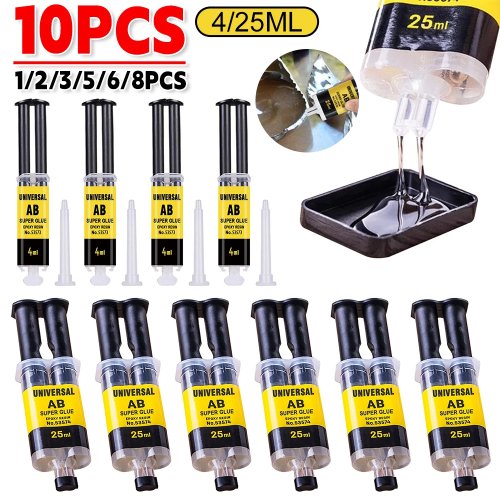 Keo Epoxy AB 4/25ml – Keo dán siêu dính chống nước tức thì cho gỗ, nhựa, kim loại