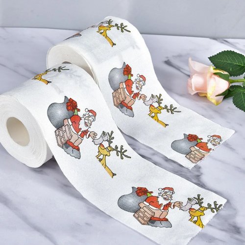 Zabawny dekoracyjny papier toaletowy 10x10x10cm Akcesoria łazienkowe Dekoracja świąteczna