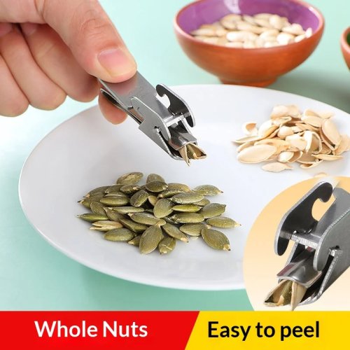 Quebra-nozes de aço inoxidável de alta resistência para nozes, pistácios, amendoins, sementes de girassol, ferramenta de cozinha segura para alimentos