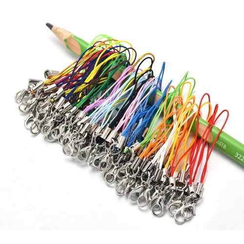 50 pièces Cordons à Mousqueton Couleurs Mélangées pour DIY Bijoux, Lanière pour Porte-clés, Tour de Poignet
