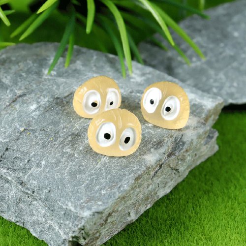 Leuchtende Miniatur-Kohlekugel-Figur aus Harz für Feengarten-Deko und DIY-Bastelbedarf