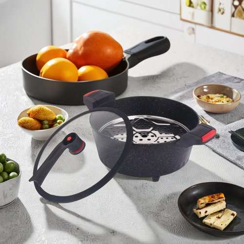 Easy Cooker Cuiseur de riz à pression avec couvercle en verre trempé, cuiseur de riz rond pour un usage domestique