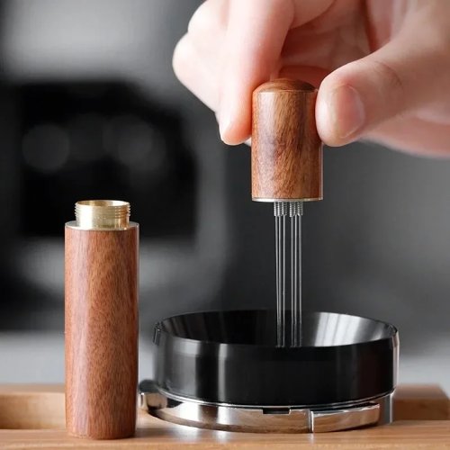 Tamper Kopi Stainless Steel, Distributor Espresso dan Pengaduk WDT, Alat Barista