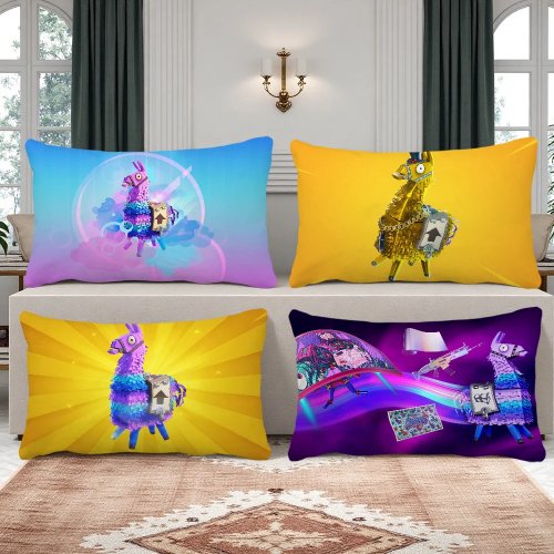 Vỏ gối Fortnite Llama - Vỏ gối hình chữ nhật cho ghế sofa, đầu giường, trang trí nhà cửa